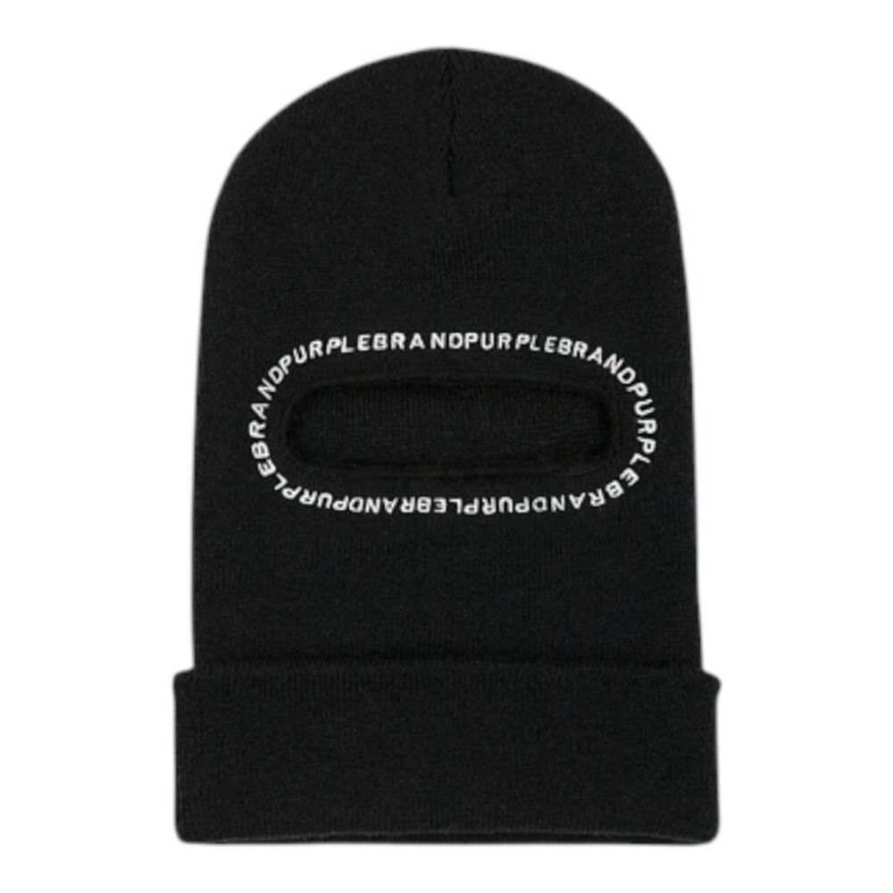 Purple Brand Beanie Knit Balaclava Unisex Black A6001